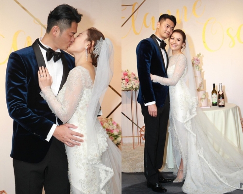 新郎咁高,江若琳都咀得不容易,難怪見暈。