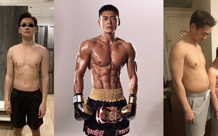 張振朗先谷肥自己，再苦練至爆肌。