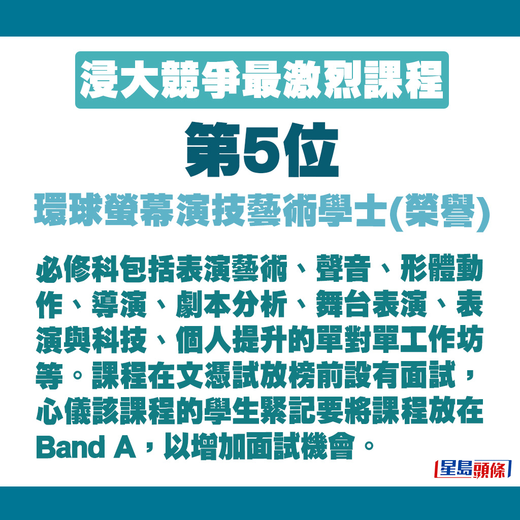 此课程在DSE放榜前设有面试，有兴趣的同学紧记要将课程放在Band A。