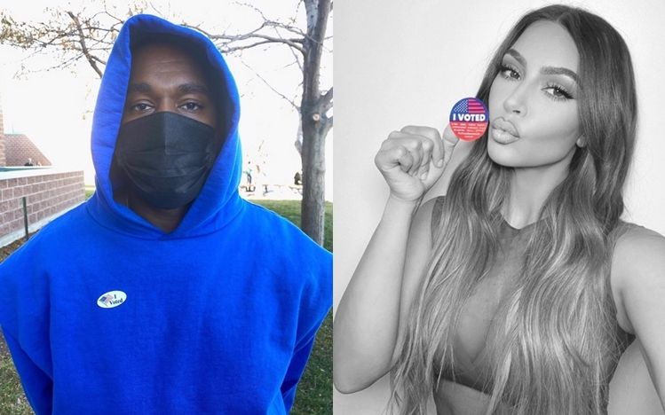 有指Kim Kardashian雖然有呼籲投票，但就沒有投給老公Kanye West。
