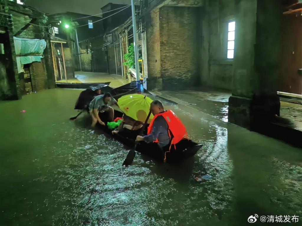 廣東連日暴雨，在多地造成嚴重破壞。