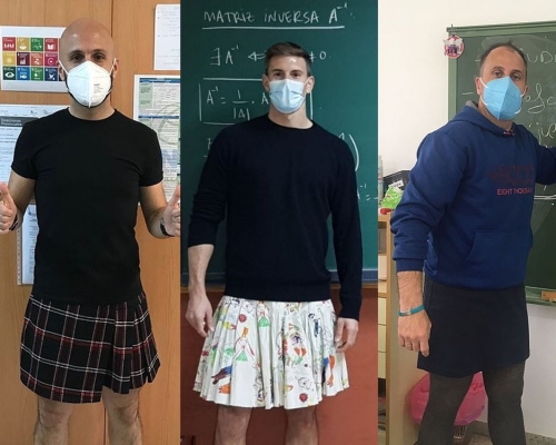 男教師換裙裝力挺「服裝無性別」運動。
