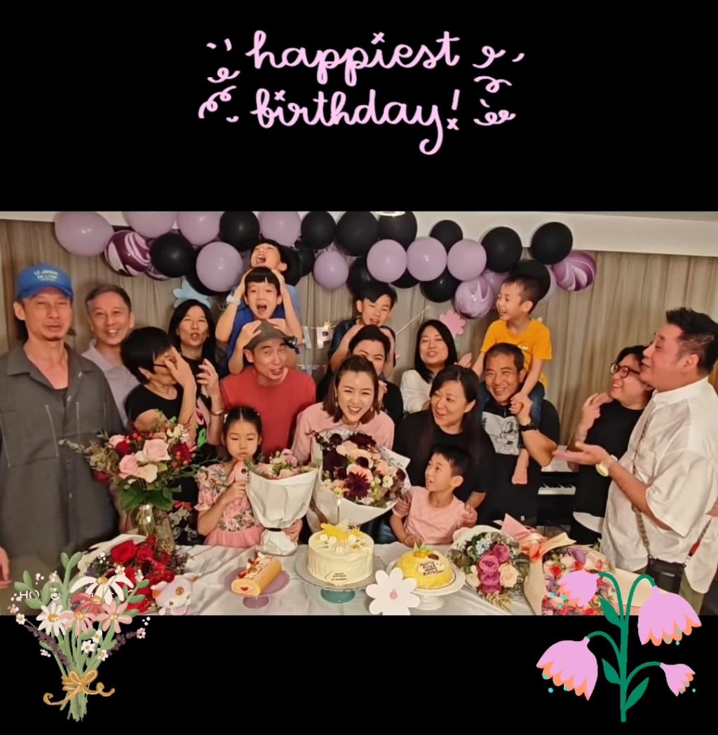 陈豪与麦长青夫妇及十多名朋友为陈茵媺唱生日歌庆生。
