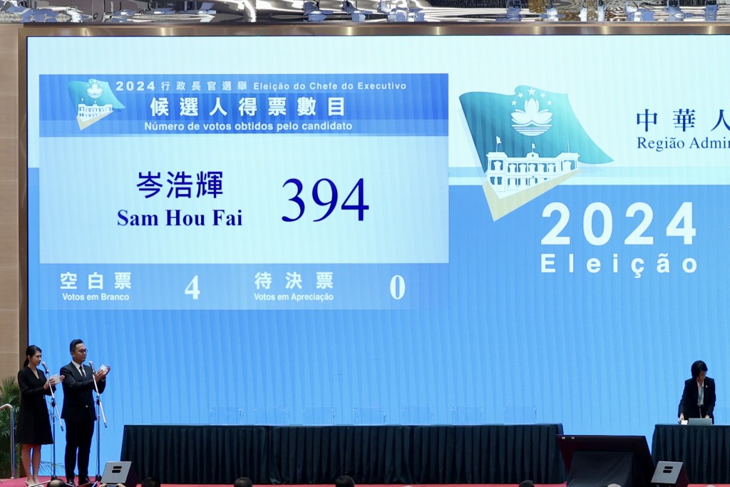 岑浩輝以394票高票當選。劉駿軒攝 