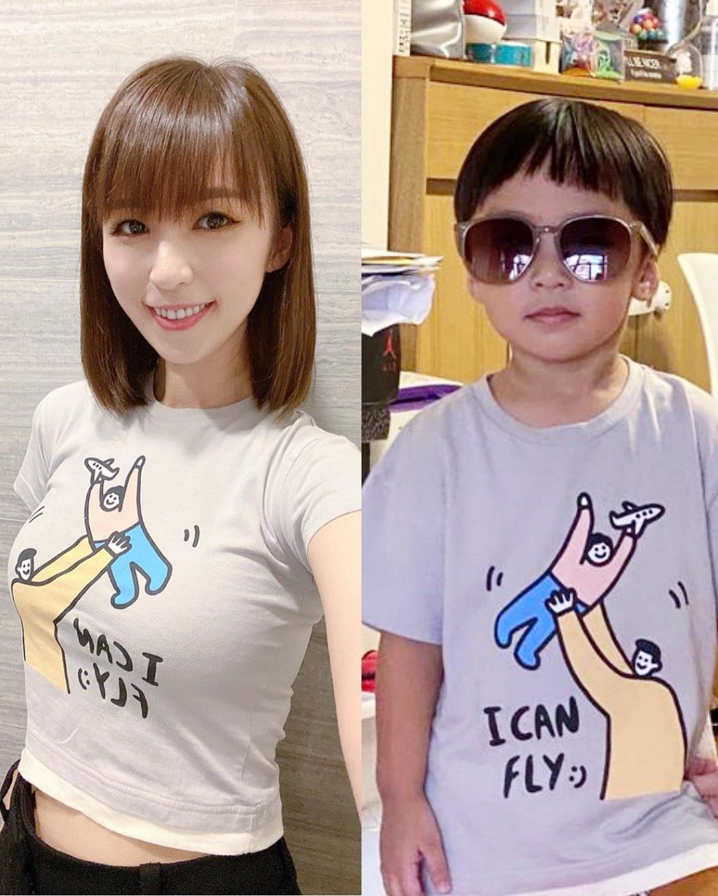 減肥後孫慧雪着到3歲兒子件衫。