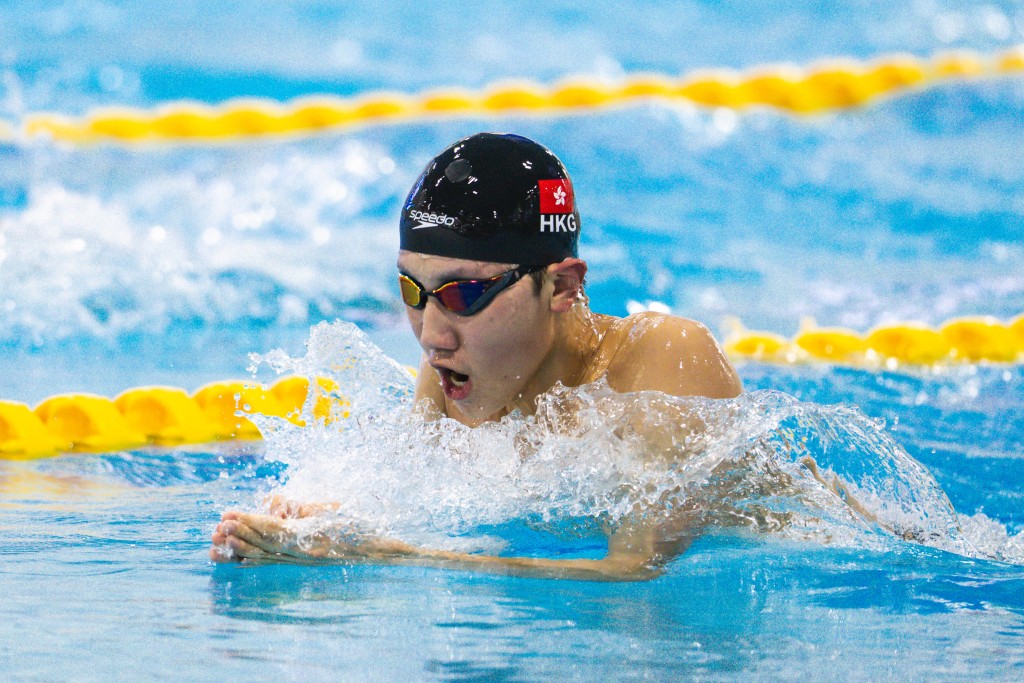 吳羽倫在男子200米蛙泳掛銀。港協暨奧委會圖片