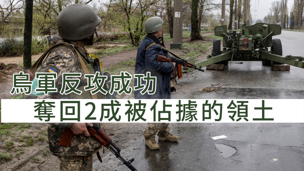 烏軍成功奪回約兩成被俄軍搶佔的領土。REUTERS