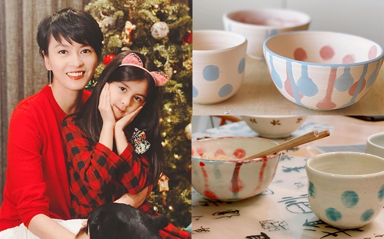 Gigi今日在IG分享与囡囡共同制作的陶瓷，笑指囡囡在成品出炉后便要用它来吃饭，相当可爱。