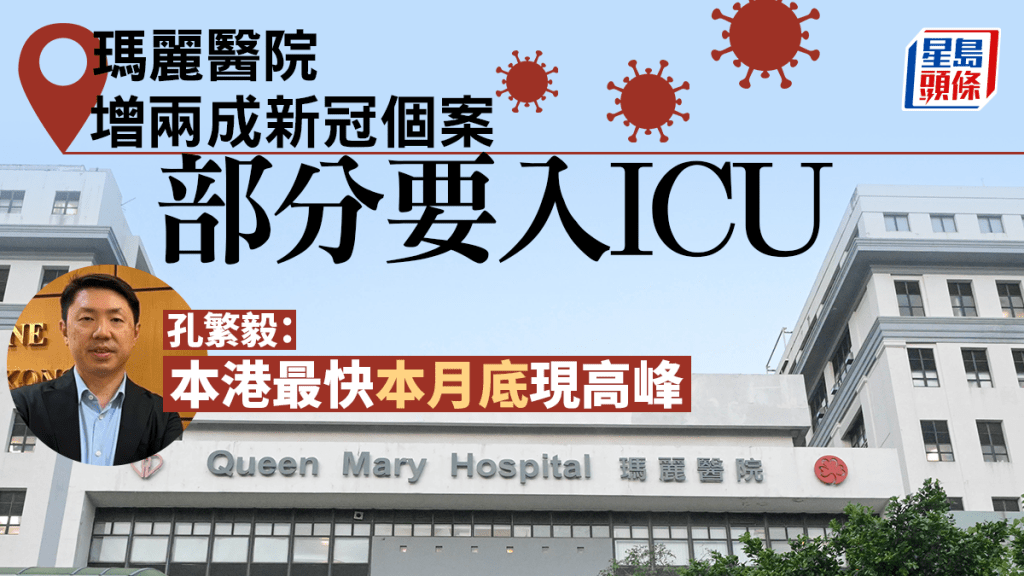 孔繁毅指瑪麗醫院近日增兩成新冠個案，部分人要入ICU 。