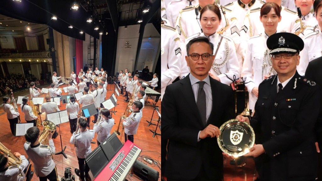 香港入境處及澳門治安警樂隊聯奏 悠揚樂韻顯兩地同心 處長郭俊峯赴澳支持