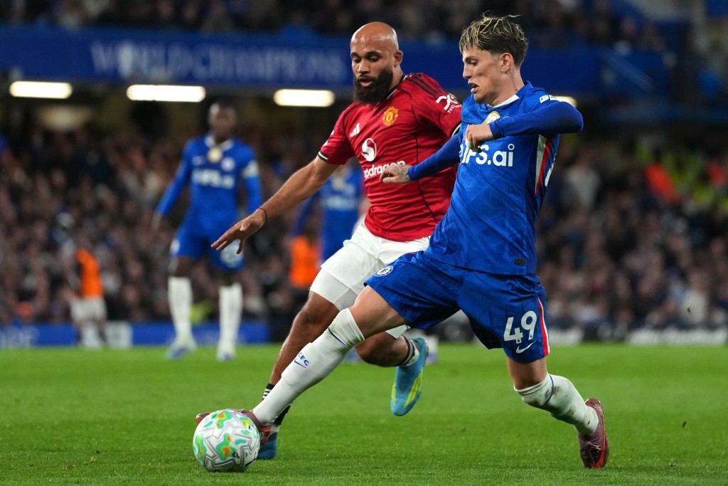 车路士在英超大战主场0:1不敌曼联。美联社