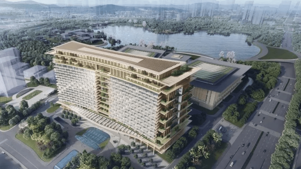 香蜜湖國際會議中心效果圖。華南理工大學建築設計研究院有限公司