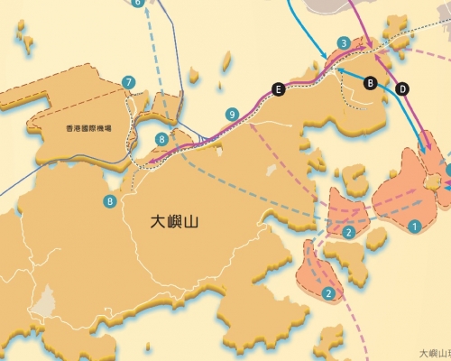 發展局指首階段會先聚焦研究發展鄰近交椅洲約1 000公頃的人工島。發展局圖片