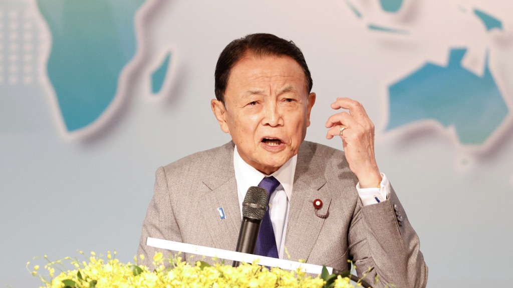 日本前首相麻生太郎。 路透社