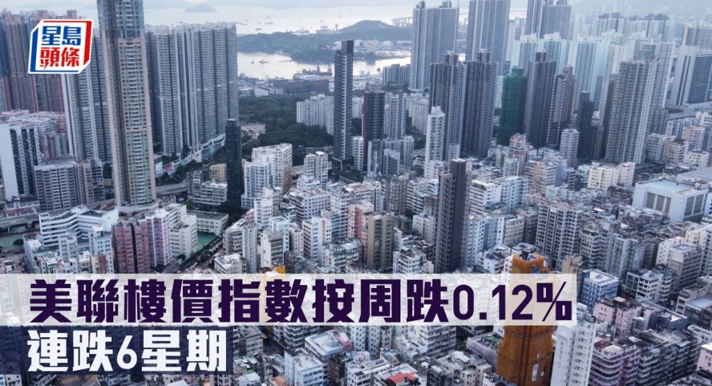 美聯樓價指數按周跌0.12% ,連跌6星期。