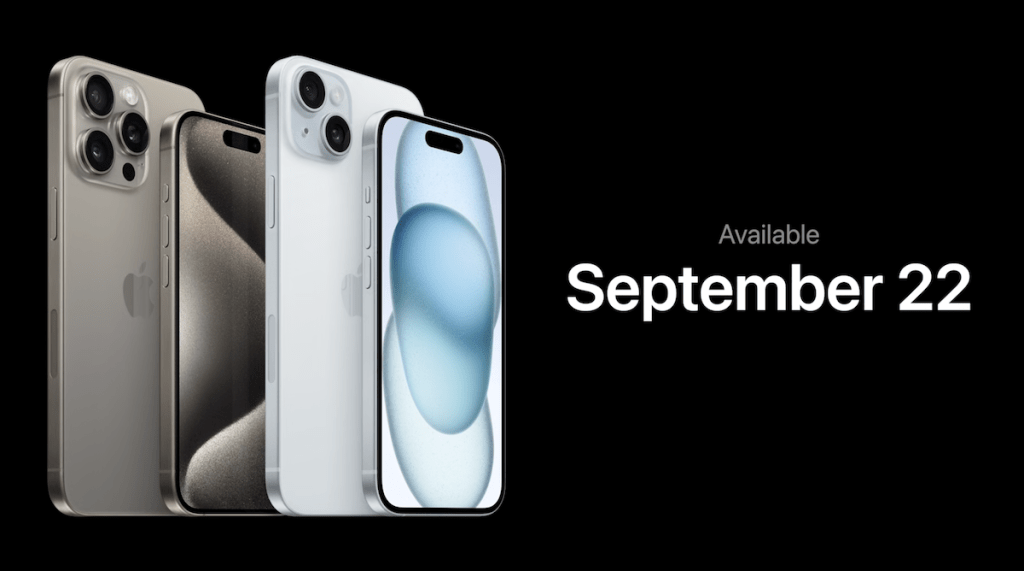  iPhone 15 Pro及iPhone 15 Pro Max本周五開始接受預訂，9月22日賣街