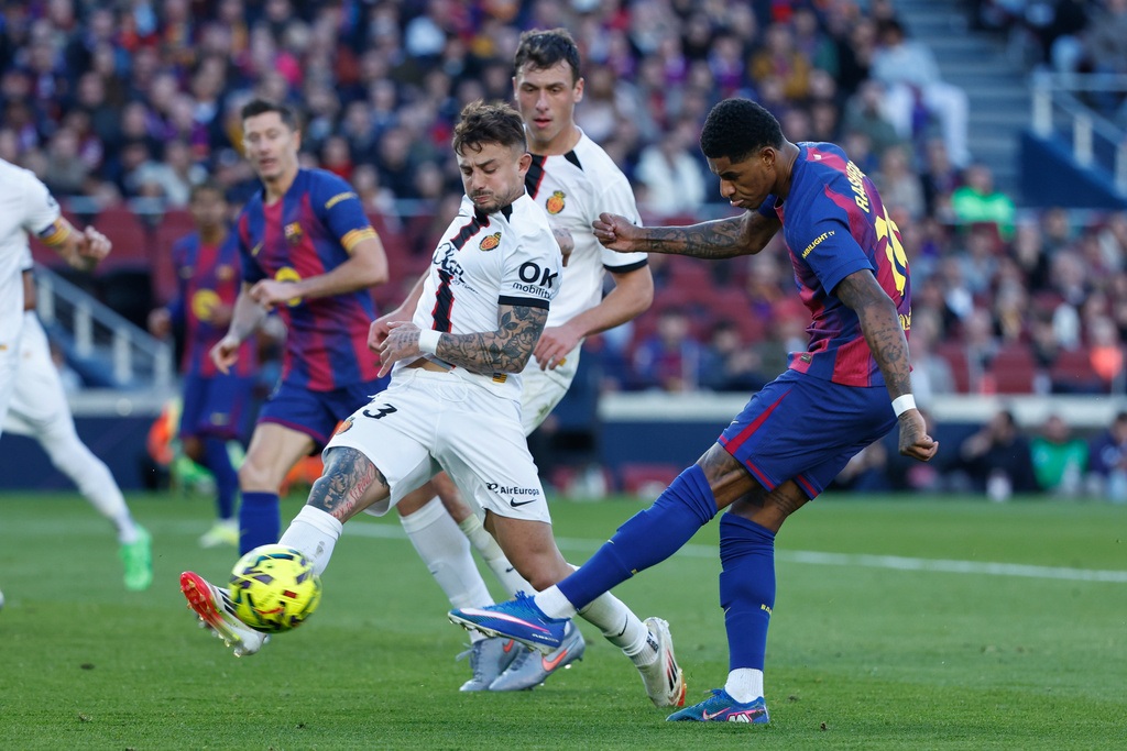 拉舒福特在巴塞獲得不少上陣機會。美聯社