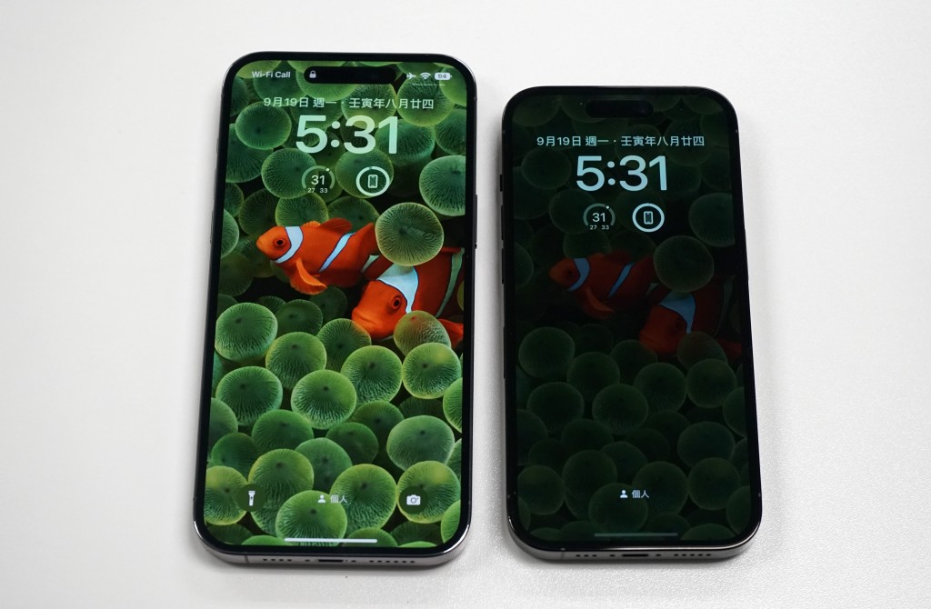 多得1Hz更新率，iPhone 14 Pro系列帶來常亮顯示功能，鎖機後熒幕會變暗，仍可以看到時間及Widget等資訊。