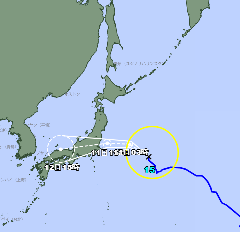 台风灿鸿。日本气象厅
