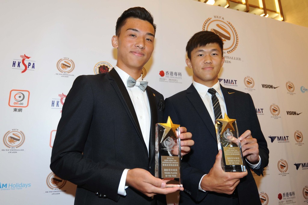 陈俊乐曾经拿过港超最佳青年球员奖。 资料图片