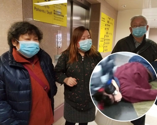 傷者家人傍晚到醫院探望傷者。徐裕民攝