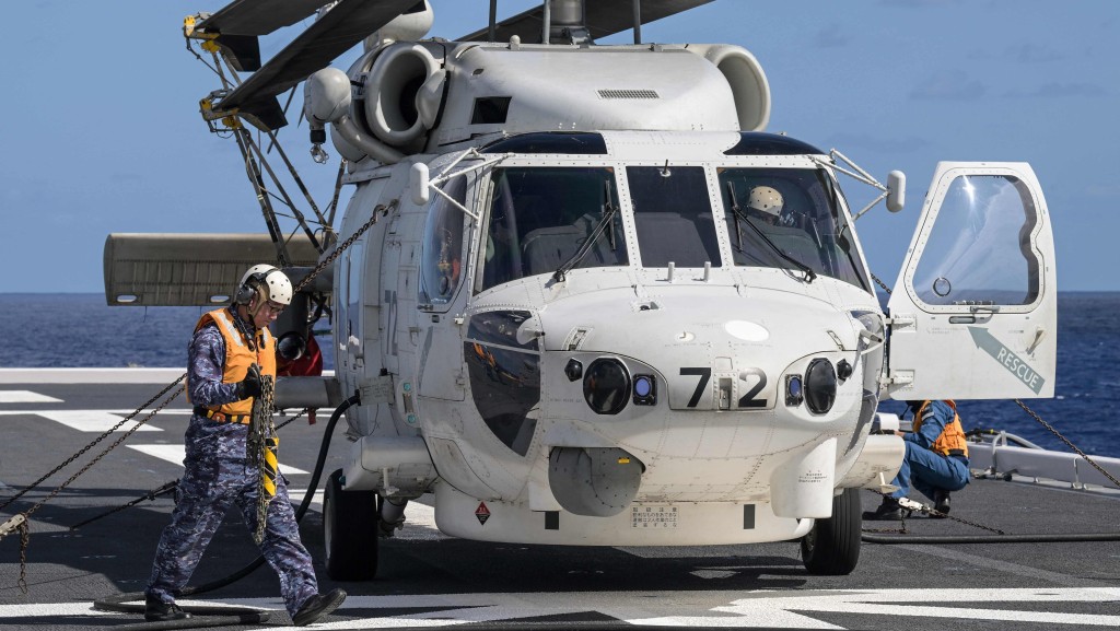 日本SH-60K海鷹直升機。 法新社資料圖