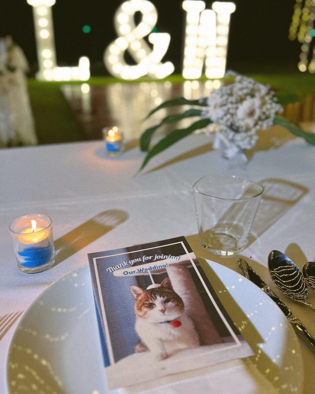 林泳淘公開婚禮現場照片。