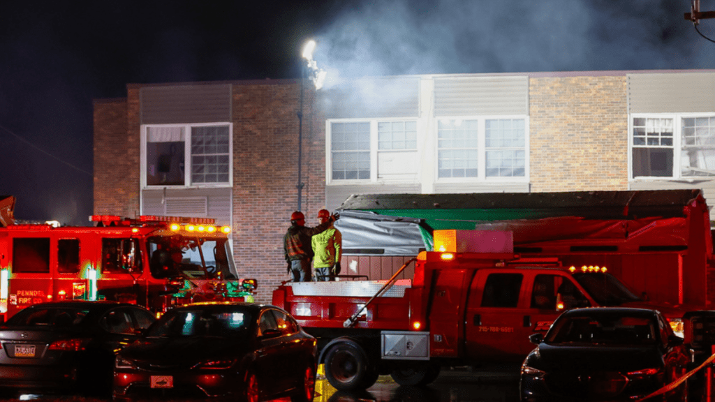 大量消防車前往現場滅火。美聯社
