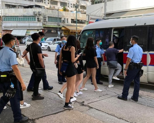 部份被捕人。警方圖片