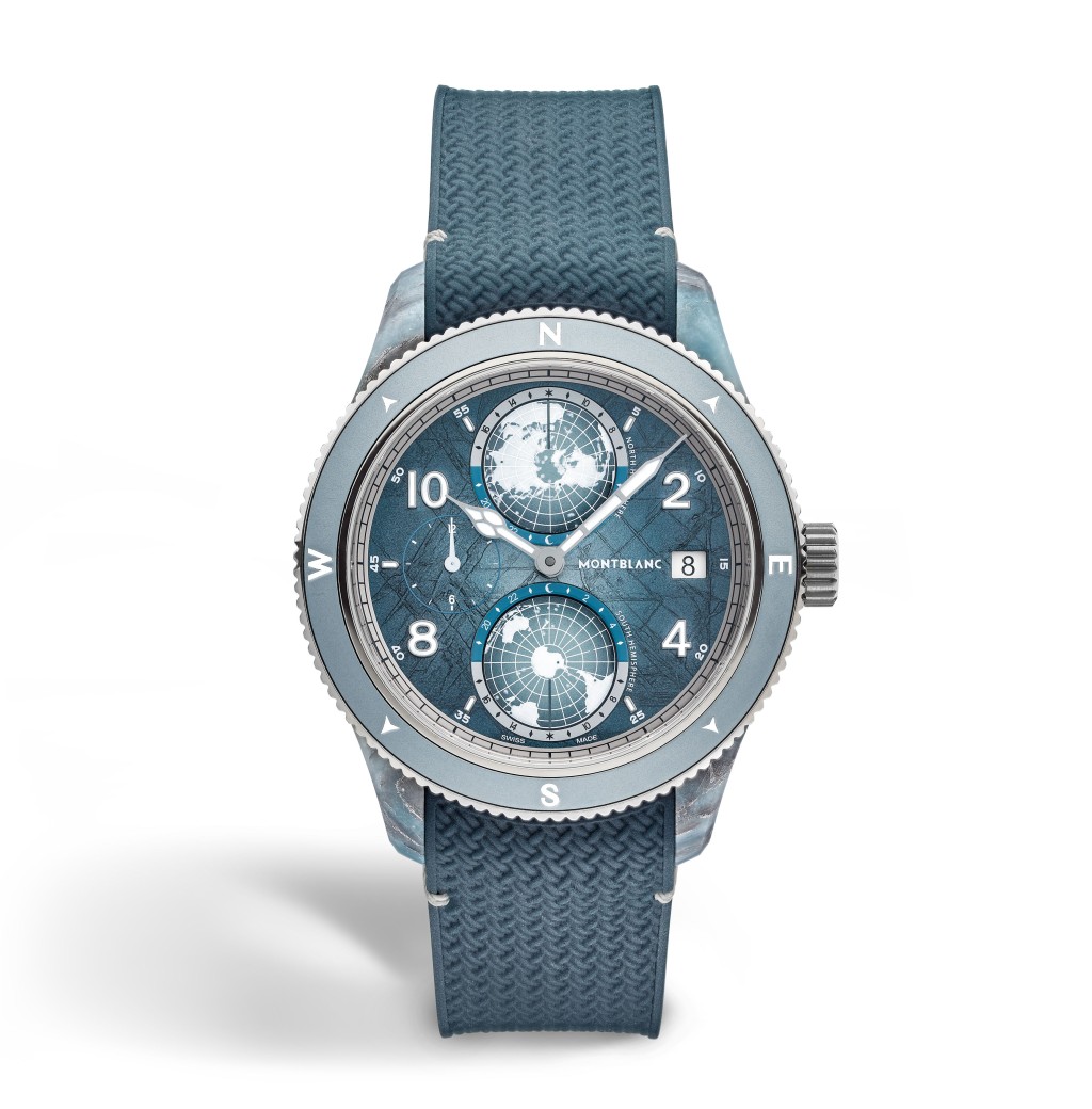 Montblanc 1858 Geosphere 0 Oxygen Mount Vinson Limited Edition,錶殼:43.5mm鈦金屬 / 機芯:MB 29.25自動 / 限量:986枚 / 售價:$70,300。 Montblanc 1858 Geosphere 0 Oxygen Mount Vinson Limited Edition,錶殼:43.5mm鈦金屬 / 機芯:MB 29.25自動 / 限量:986枚 / 售價:$70,300。