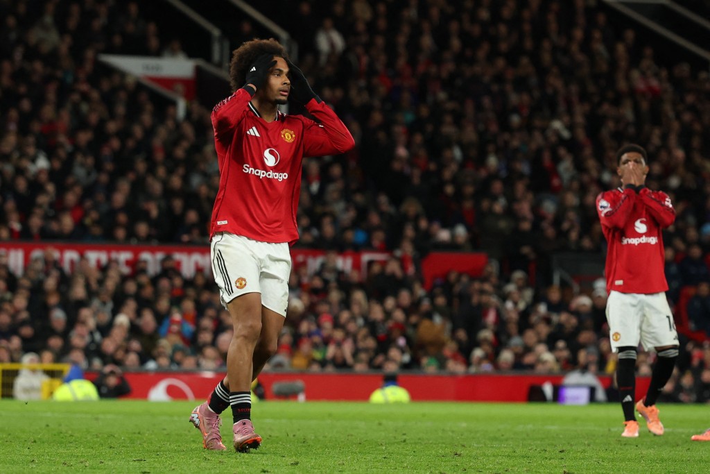 曼聯全場25次射門都無功而還。路透社