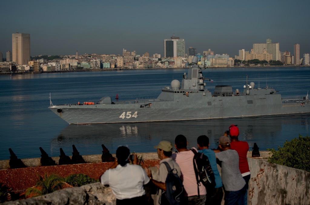 「戈尔什科夫海军元帅号」2019年亦曾到访古巴。美联社
