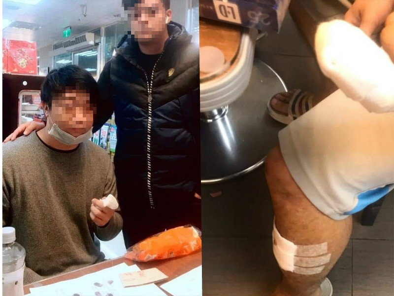 虐貓男子被民眾打傷。網上圖片