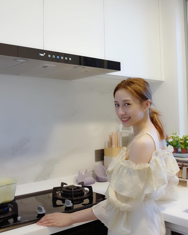 龔嘉欣家裏的厨房。 龔嘉欣家裏的厨房。