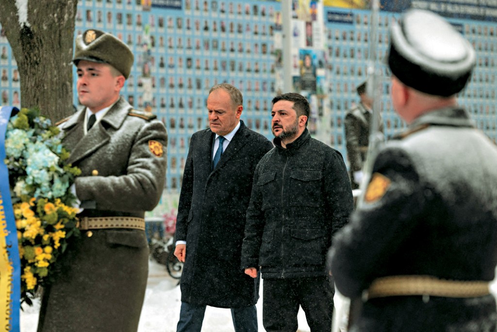 澤連斯基本月5日在基輔接待到訪的波蘭總理圖斯克。