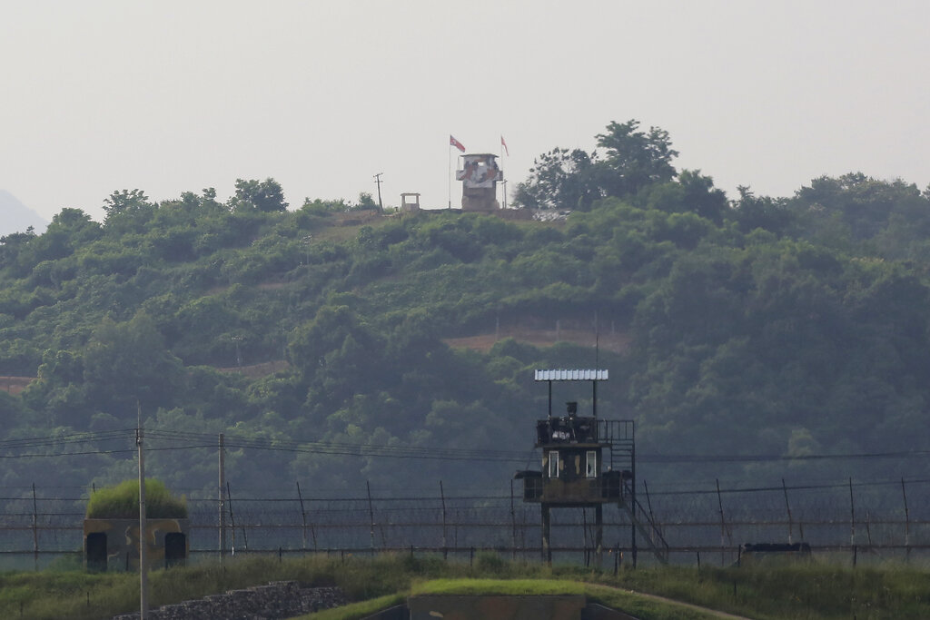 朝鮮的軍事哨所。AP圖