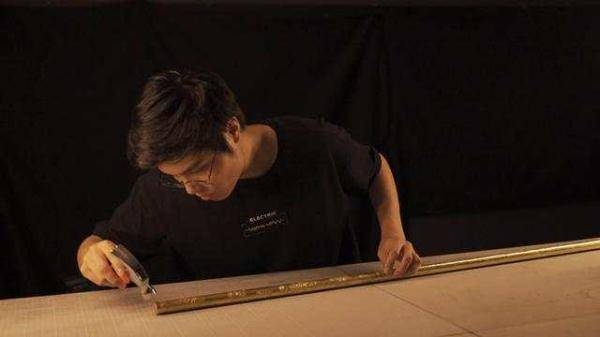 內地UP主「神還原」三星堆金杖。網圖