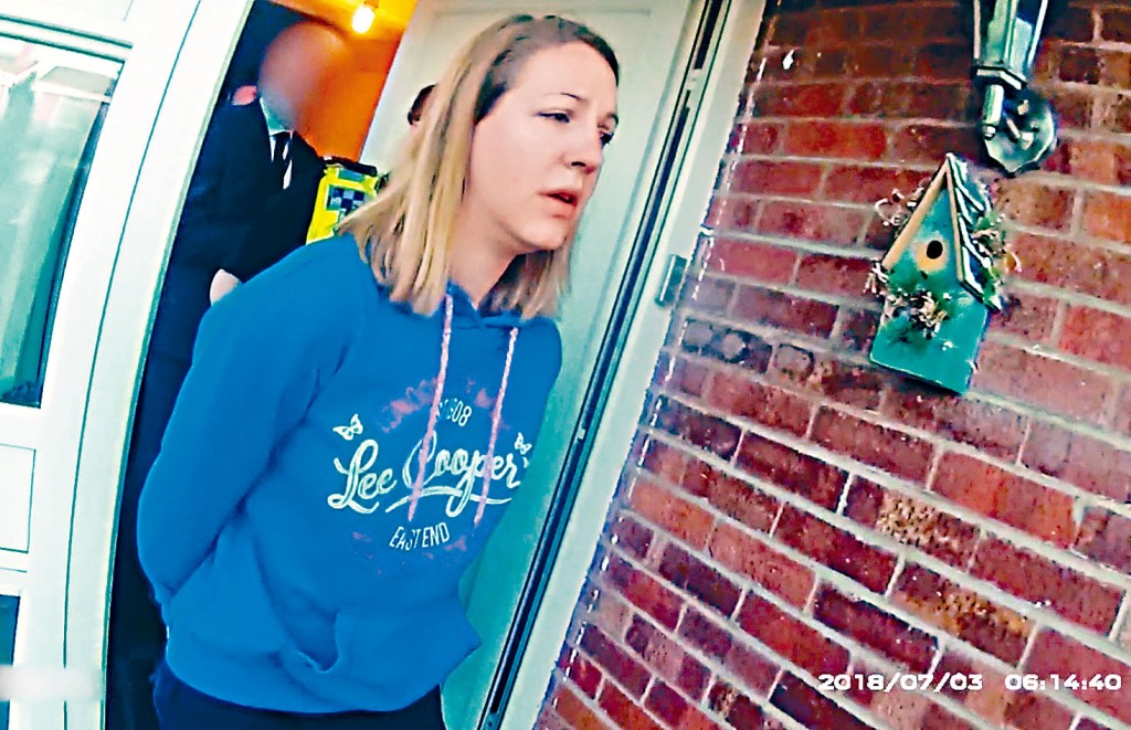 涉嫌杀婴的护士莱比2018年7月3日在切斯特市家中被捕。