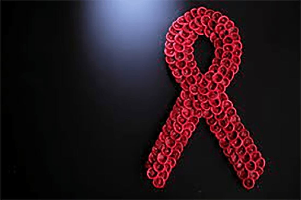 宣传爱滋病的红丝带。路透社