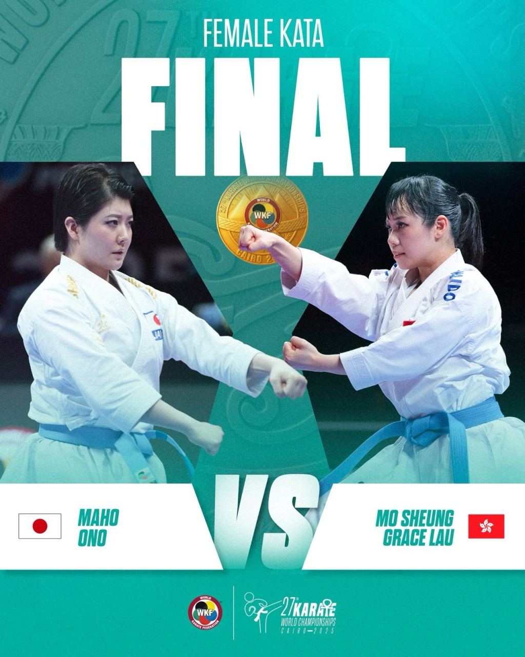 世錦賽已是二人今季第7次在決賽碰頭。WKF FB圖 世錦賽已是二人今季第7次在決賽碰頭。WKF FB圖