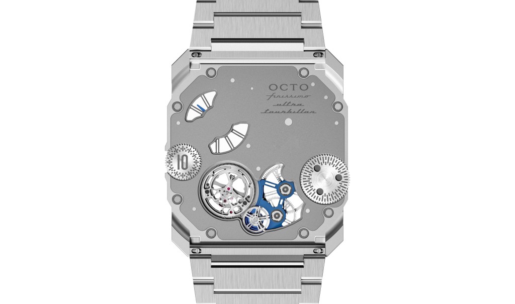 Bvlgari Octo Finissimo Ultra Tourbillon搭載BVF 900飛行陀飛輪機芯。