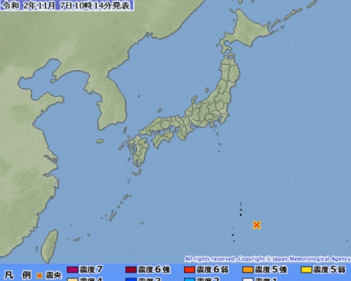 日本火山列島近海發生黎克特制6.2強震。日本氣象廳