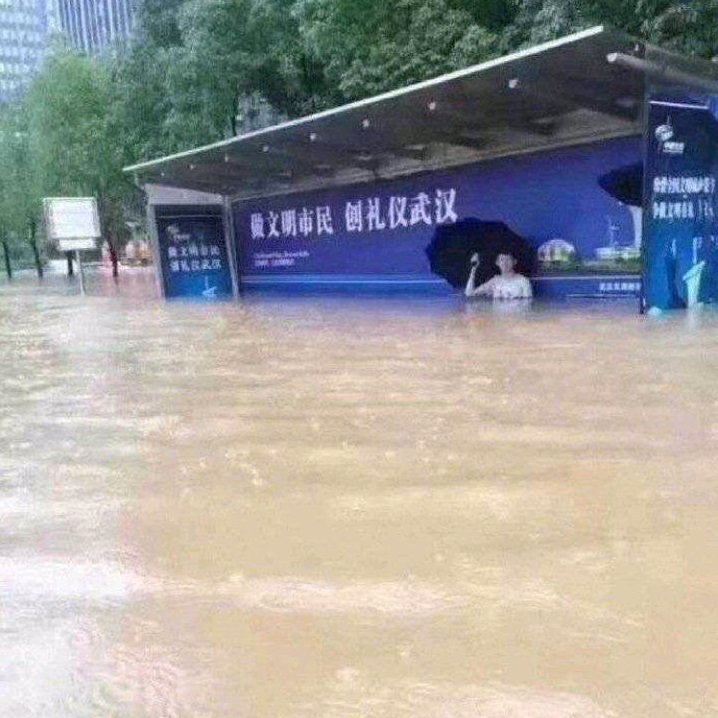 武漢嚴重水浸。網上圖片