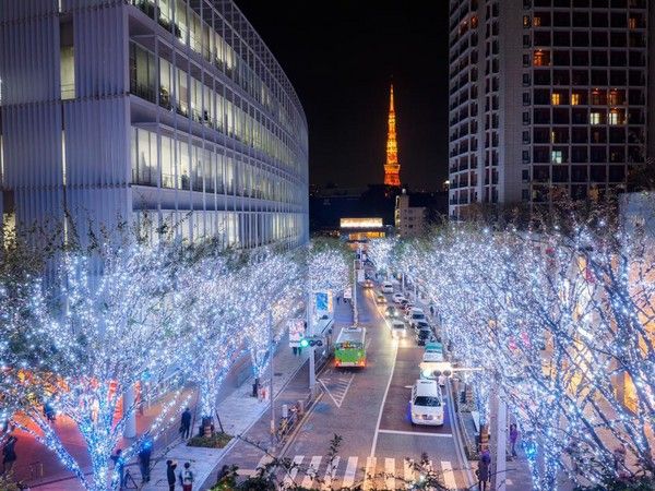 外國遊客為拍東京鐵塔，無視危險站馬路中央拍攝。