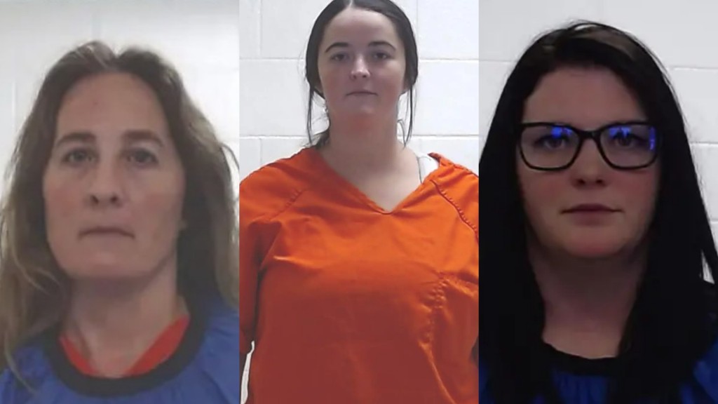 拉波因特(左),與另外兩名女助理事後被捕。網圖