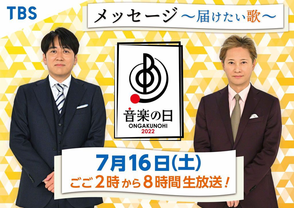 中居正廣原定今日與主播安住紳一郎主持《音樂之日2022》。