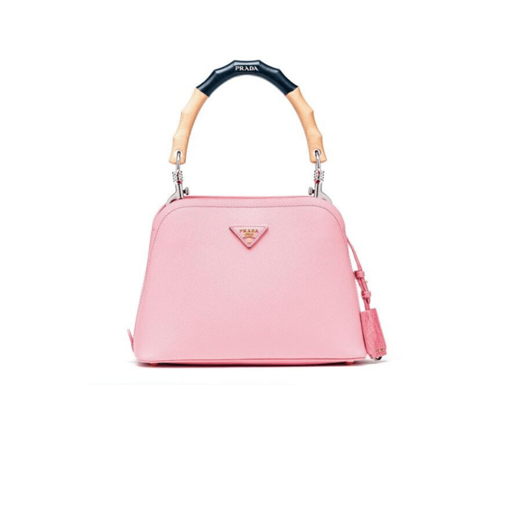 配以竹手柄的粉紅色手袋/$33,800。