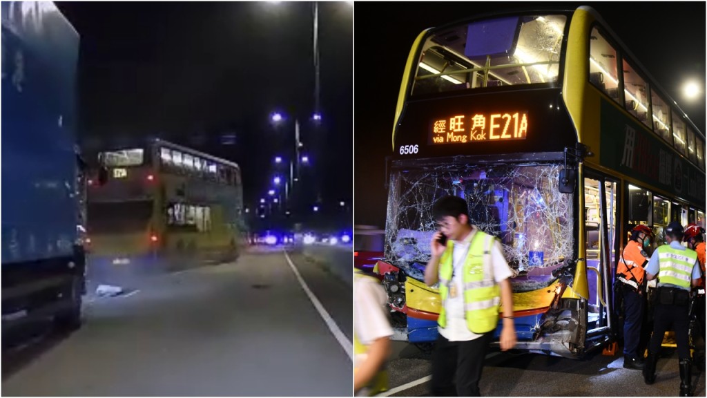 車Cam直擊｜北大嶼山公路E21A城巴直撼箭嘴車 至少20人輕傷