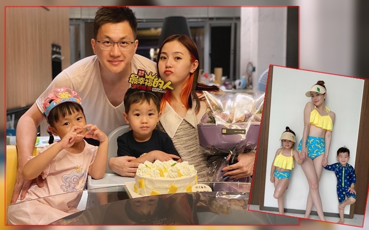 李蘊有仔有女有老公陪過生日。