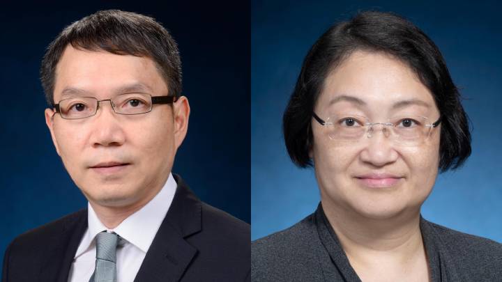 陈嘉信（左）、邓婉雯（右）。